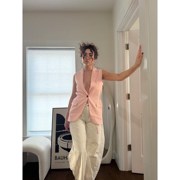 COS Slim Linen Waistcoat — Apricot (US 2) NWT - Picture 5 of 7